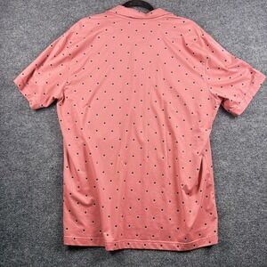Mizzen+Main Polo Shirt Mens XL Pink Trim Fit Geometric Print Performance Golf